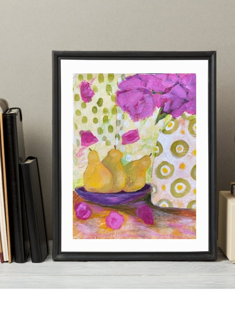 Flower Boutique Still Life" Original Acrylic Mixed Media Painting  9" x 12